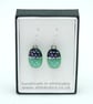 Light Green Spotty Fused Glass Drop Earrings - Image 2