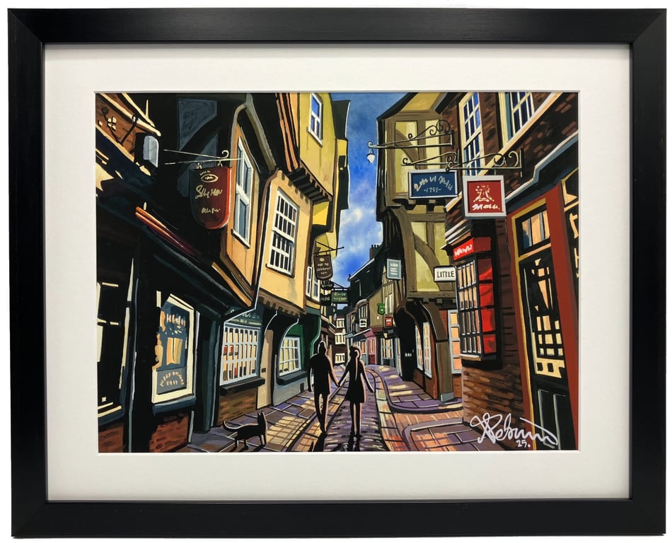 York, The Shambles, Landscape Landmark Framed & Unframed Fine Art Print Gift