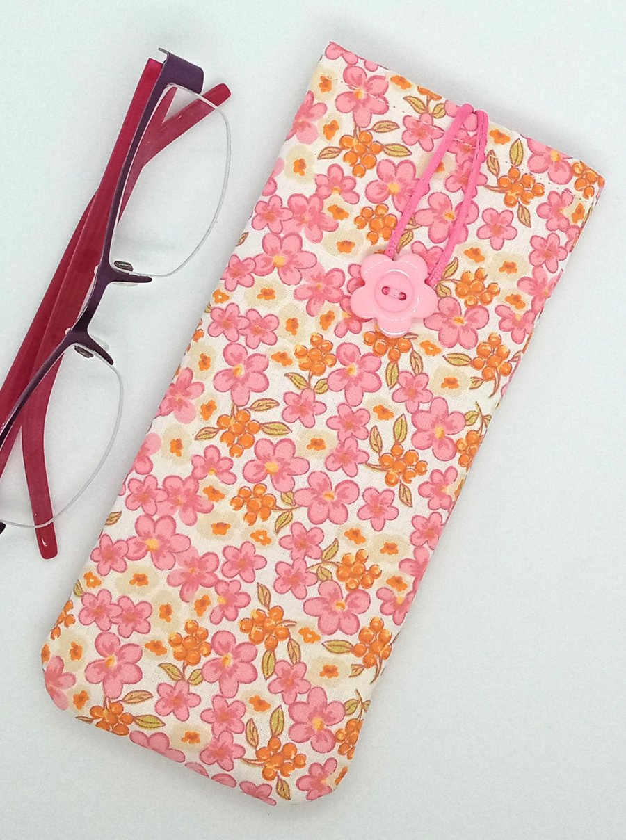 Pink forgot me not Glasses or Sunglasses Case 382CF