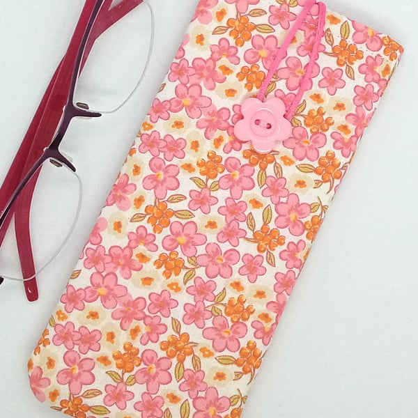 Pink forgot me not Glasses or Sunglasses Case 382CF