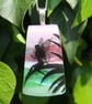Dichroic Glass Fairy Necklace: Fused Glass Landscape Pendant F10 - Image 2