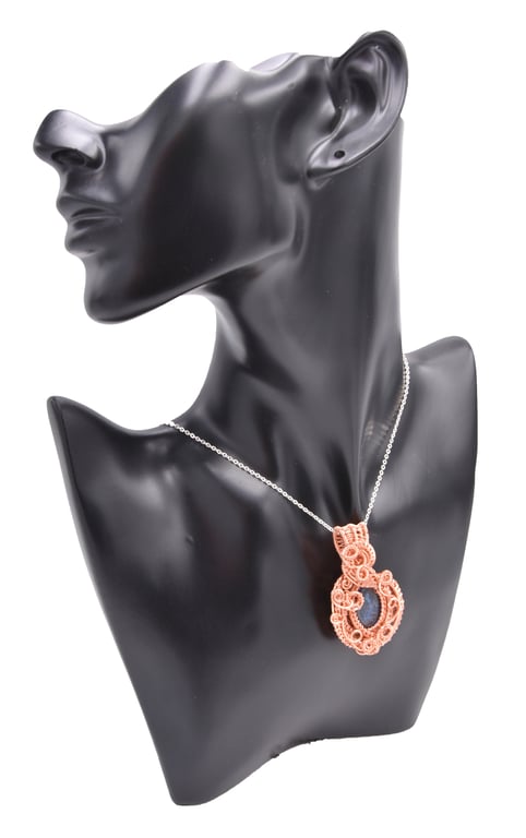 Wire wrapped pendant and necklace; handmade copper jewellery 