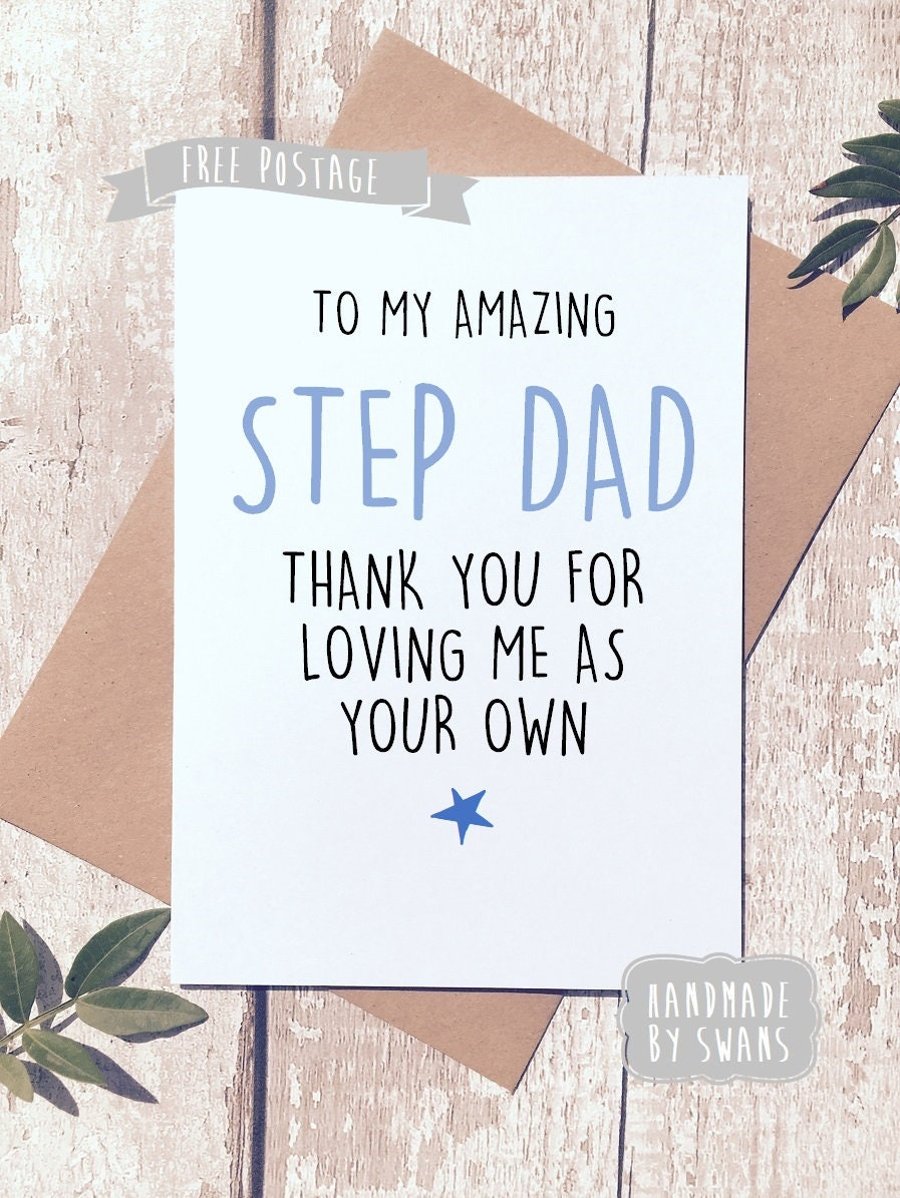 Step dad card, birthday card for step dad, card for men, card for him, card for 