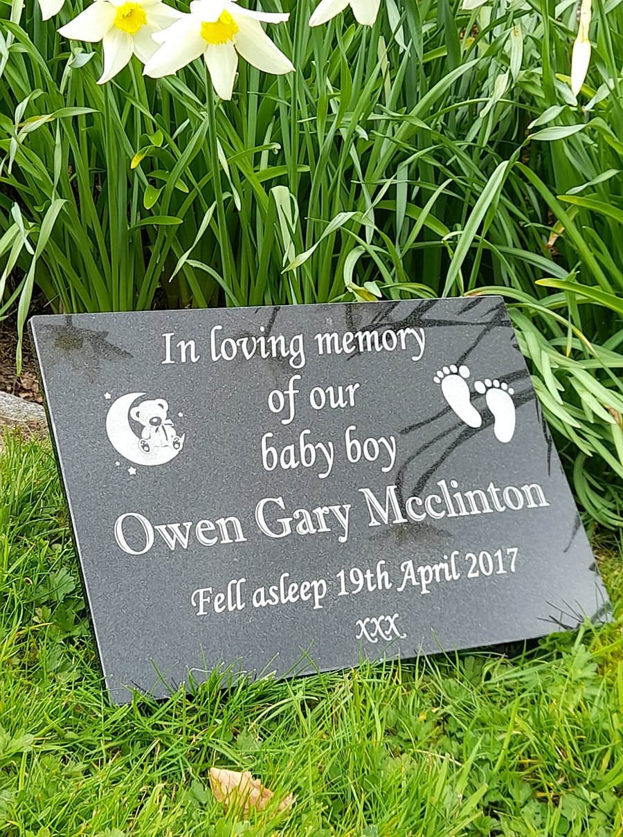 Baby Memorial Marker Grave Stone Baby Memorial Garden Plaque Baby Headstone
