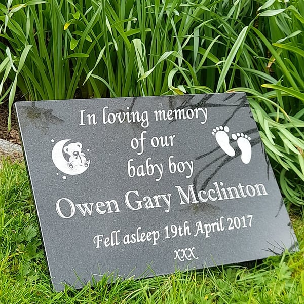 Baby Memorial Marker Grave Stone Baby Memorial Garden Plaque Baby Headstone