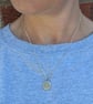 Sterling Silver Pebble Stamped Moon Necklace - JBJ2054 - Image 4