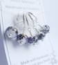 Lampwork Stitch Markers - Purple Alien - Image 1