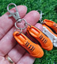 Orange Football Boots Keyring, Soccer Backpack Charm, Keychain For Football Fans - Image 3