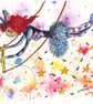 Circus Trapeze Artist - Original watercolour and ink drawing.   - Image 1