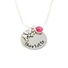 Childs Personalised Name Necklace with Fairy Angel and Birthstone - Gift Boxed