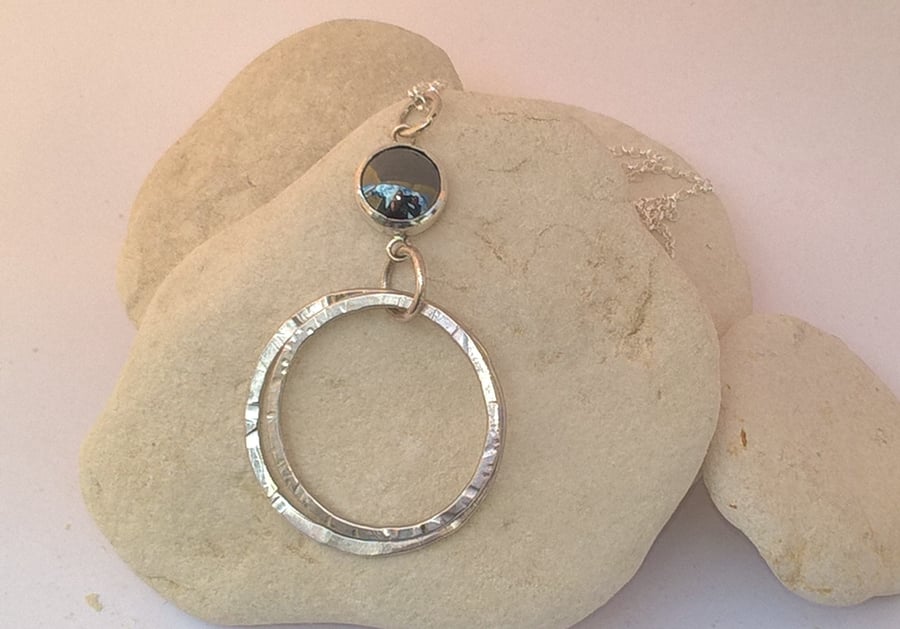 Hematite Hooped Pendant