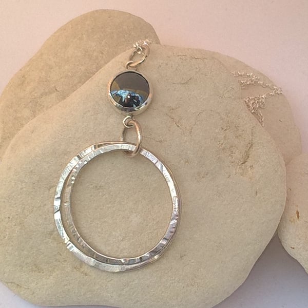 Hematite Hooped Pendant