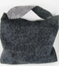 Reversible Black and White Hobo Bag - Image 6
