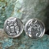  The Owl and the Pussycat Handmade Silver Pewter Cufflinks 