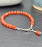 Faceted Carnelian and Sterling Silver Bracelet  - Image 3