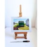 Horsebox Rural Scene Cornwall Acrylic Painting on Yupo Paper Mounted - Image 4