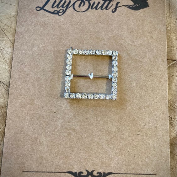 Diamante Square Buckle 35mm