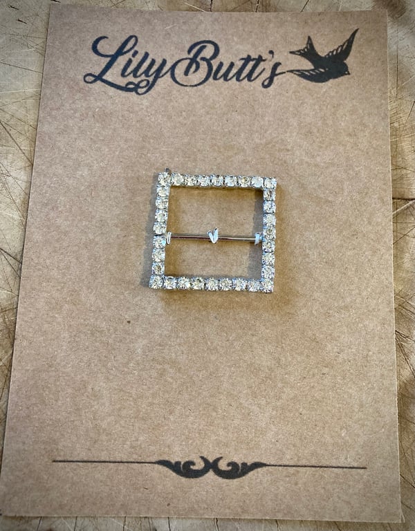 Diamante Square Buckle 35mm
