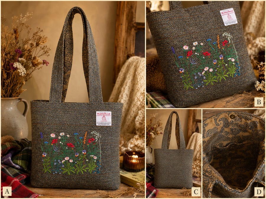 Harris Tweed Machair designed Tote bag