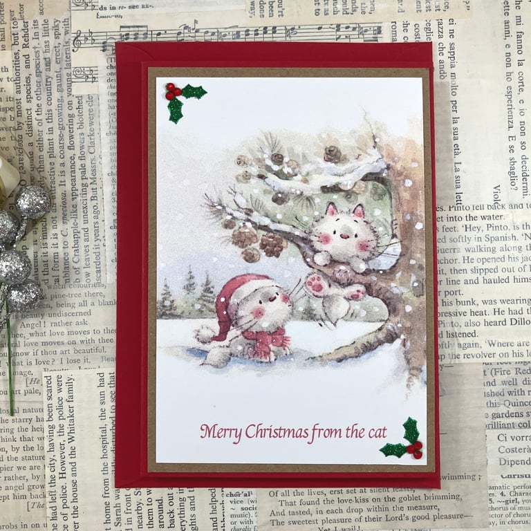 Christmas card - Merry Christmas from the cat