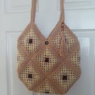 Cotton Crochet bag, lined