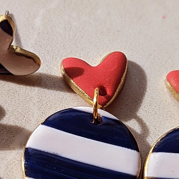 Nautical heart earrings 