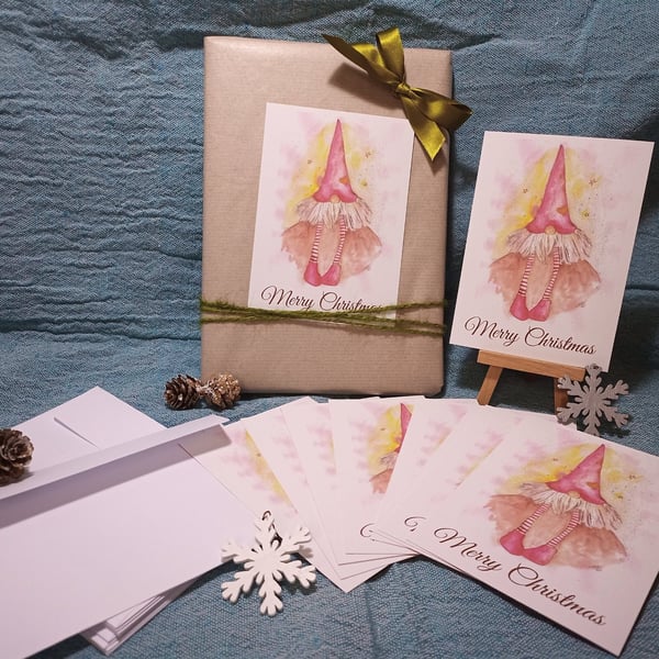 Nisse Christmas Cards – Set of 10 Nordic Gnome Watercolour Cards