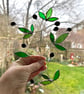Stained Glass Olive Branch Suncatcher no.2 - Handmade Window Decoration  - Image 8