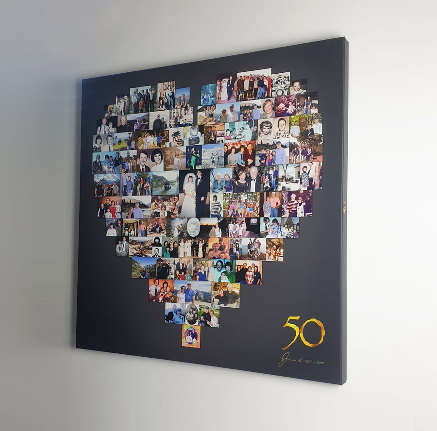 Love Heart Photo Collage -Personalised Gift Print - Anniversary Gift