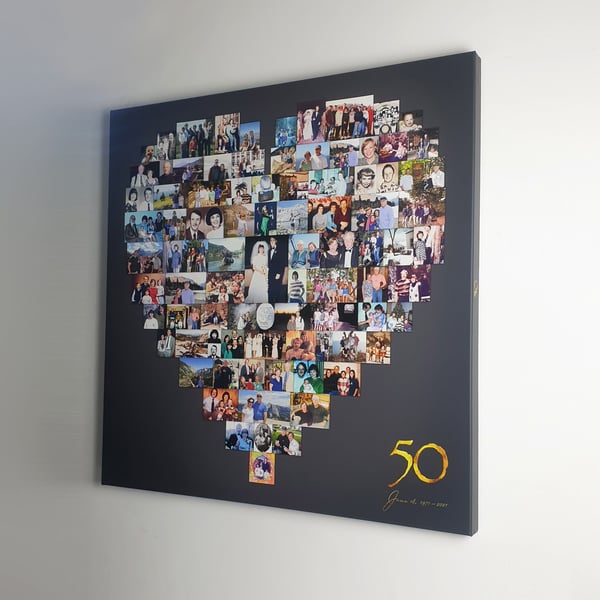 Love Heart Photo Collage -Personalised Gift Print - Anniversary Gift