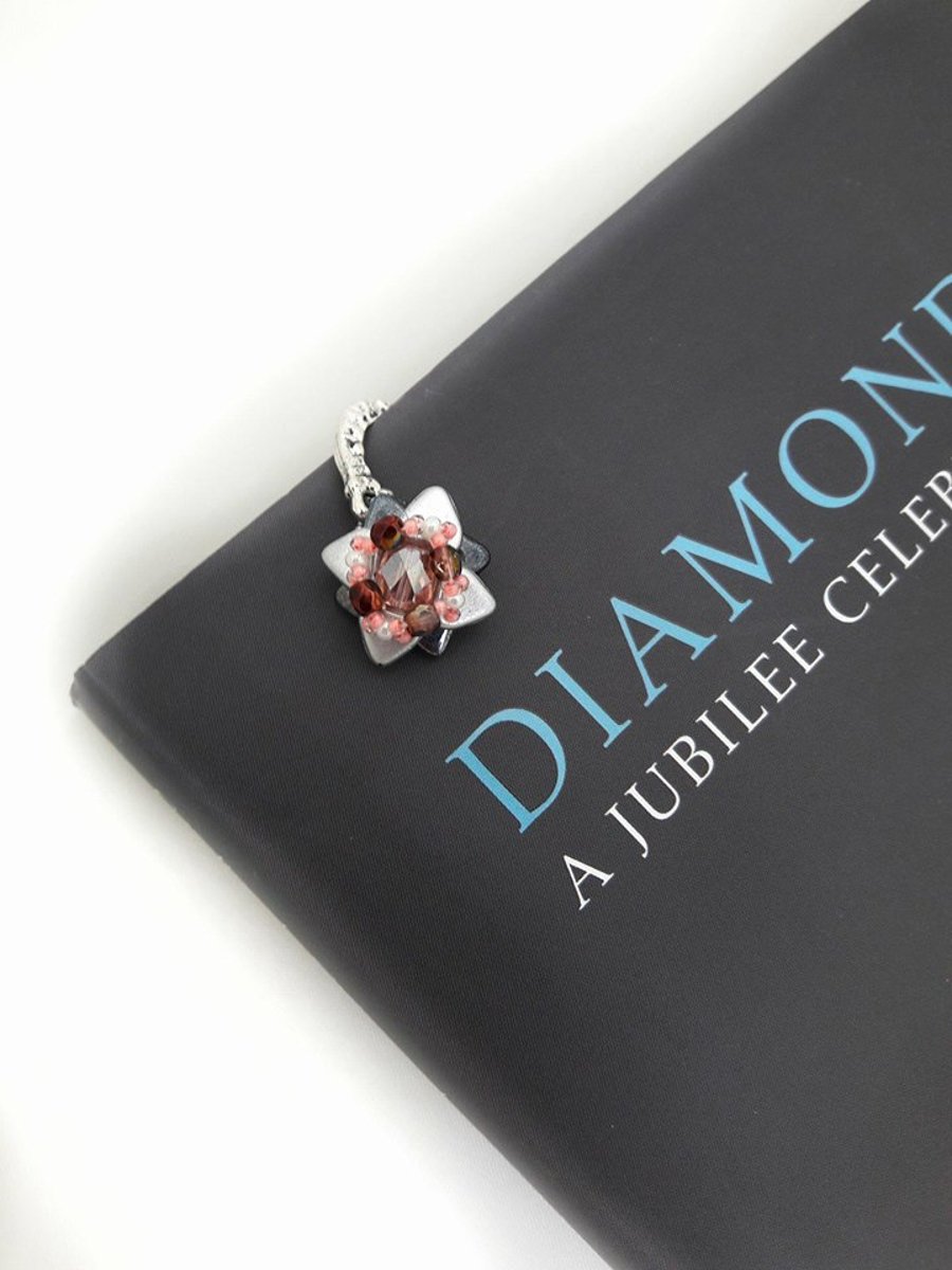 Flower Beadwork Bookmark