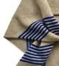 Triangle Scarf soft Camel with Electric Blue ticking stripe (NEW) - Image 2