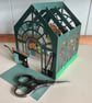 Handmade 3D Greenhouse with flowers card