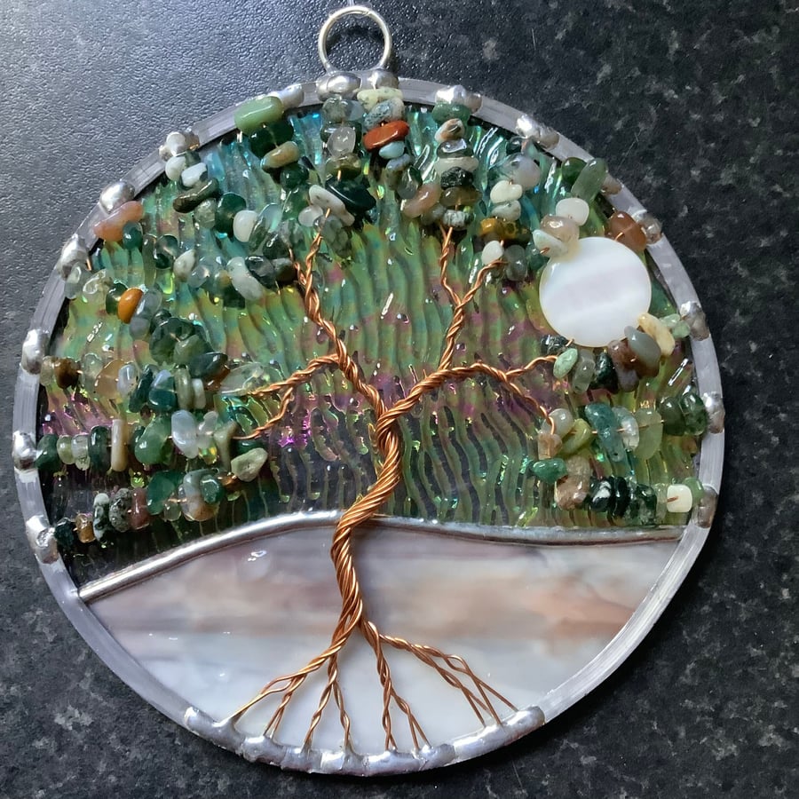 Indian agate tree of life suncatcher Folksy