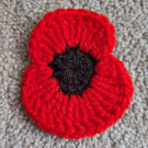 Small Crochet Poppy Brooch