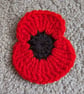 Small Crochet Poppy Brooch