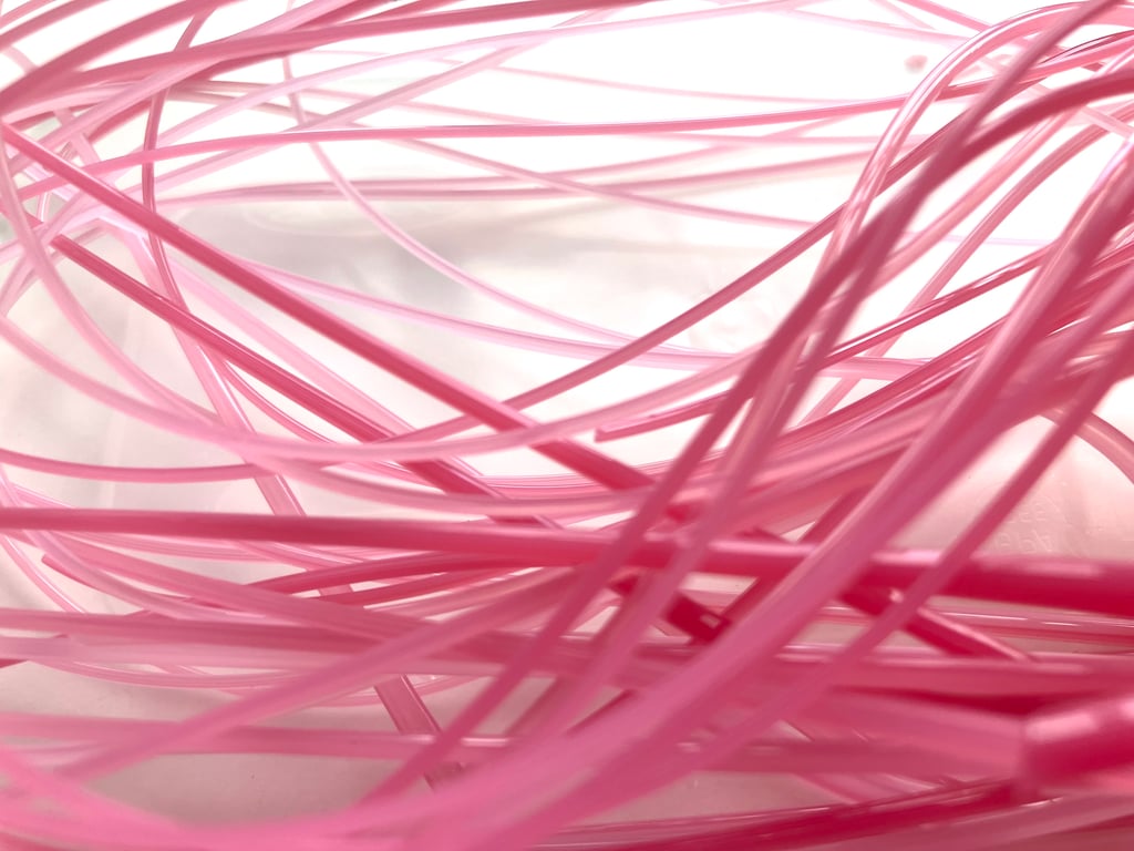 50g Pink Bullseye 90coe glass Vitrigraph stringers