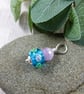 Lilac Rose Glass Bead Pendant, Sterling Silver with Amethyst - Chain is Optional