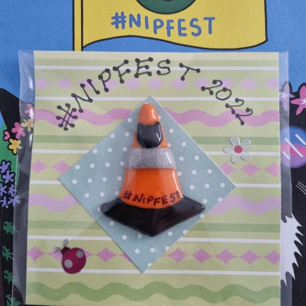 NIPFEST Traffic Cone Fridge Magnet