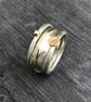 Ocean Wave Stack Ring, silver stack ring, silver and gold ring, mixed metals  - Image 5