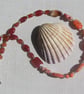 Orange Sea Sediment Jasper & Carnelian Gemstone Beaded Necklace "Sevilla"