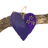 Padded hand felted, lavender scented heart in purple shades  - SALE