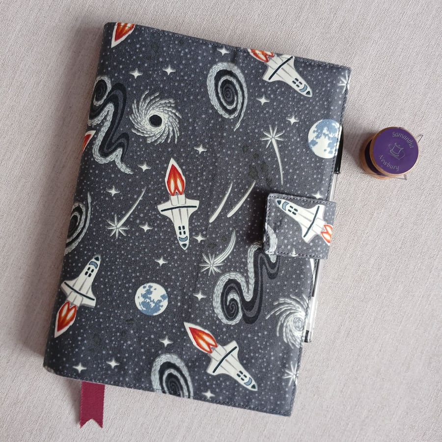 A5 Reusable Notebook Cover - Space Shuttles, Glow in the Dark, Space
