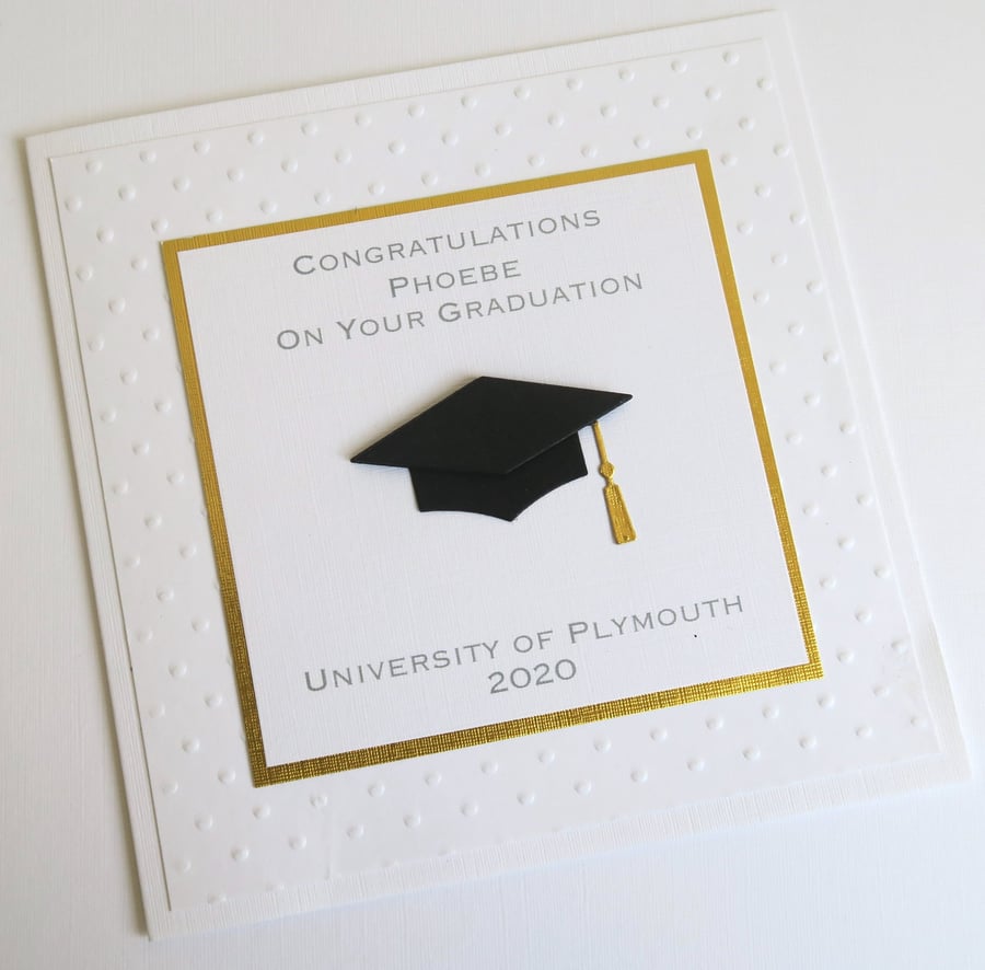Personalised handmade graduation congratulations card