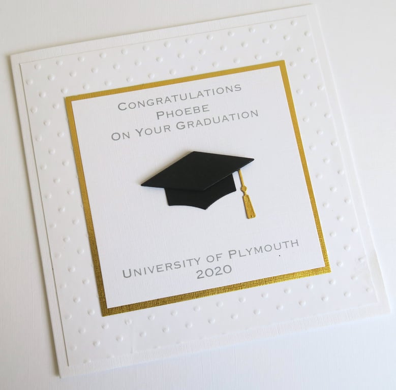 Personalised handmade graduation congratulations card