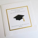 Personalised handmade graduation congratulations card
