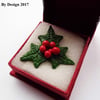 Christmas Holly Pin