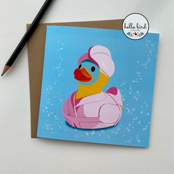 Pampered Rubber Duck Greeting Card 