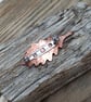 Copper and silver stylised oak leaf brooch  - Image 3