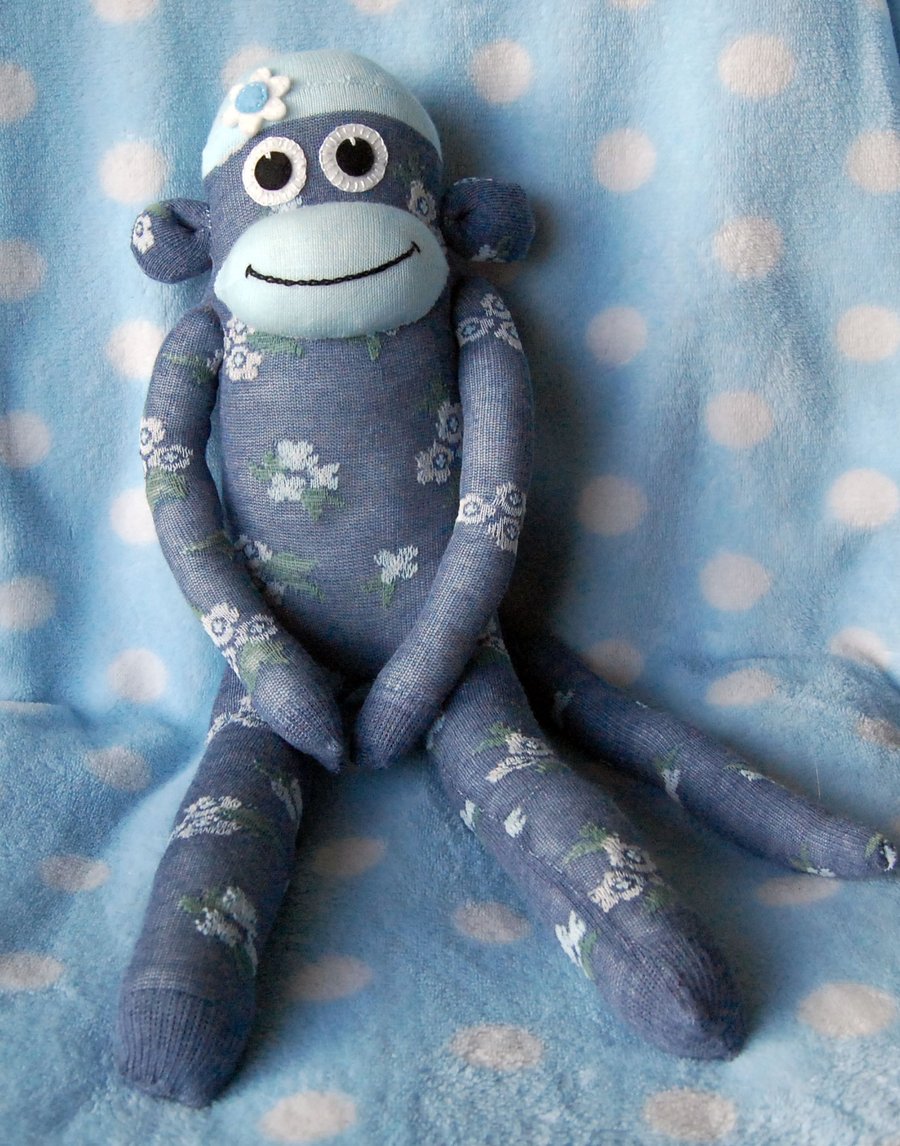 Sock Monkey - Bluebell